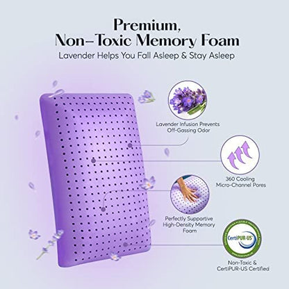 Lavender Zen Memory Foam Aromatherapy Cooling Pillow